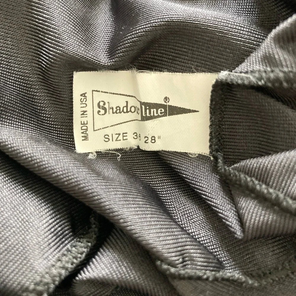 Vintage Shadowline Slip Dress Black Sz 36M Nylon Made in USA - Picture 6 of 9
